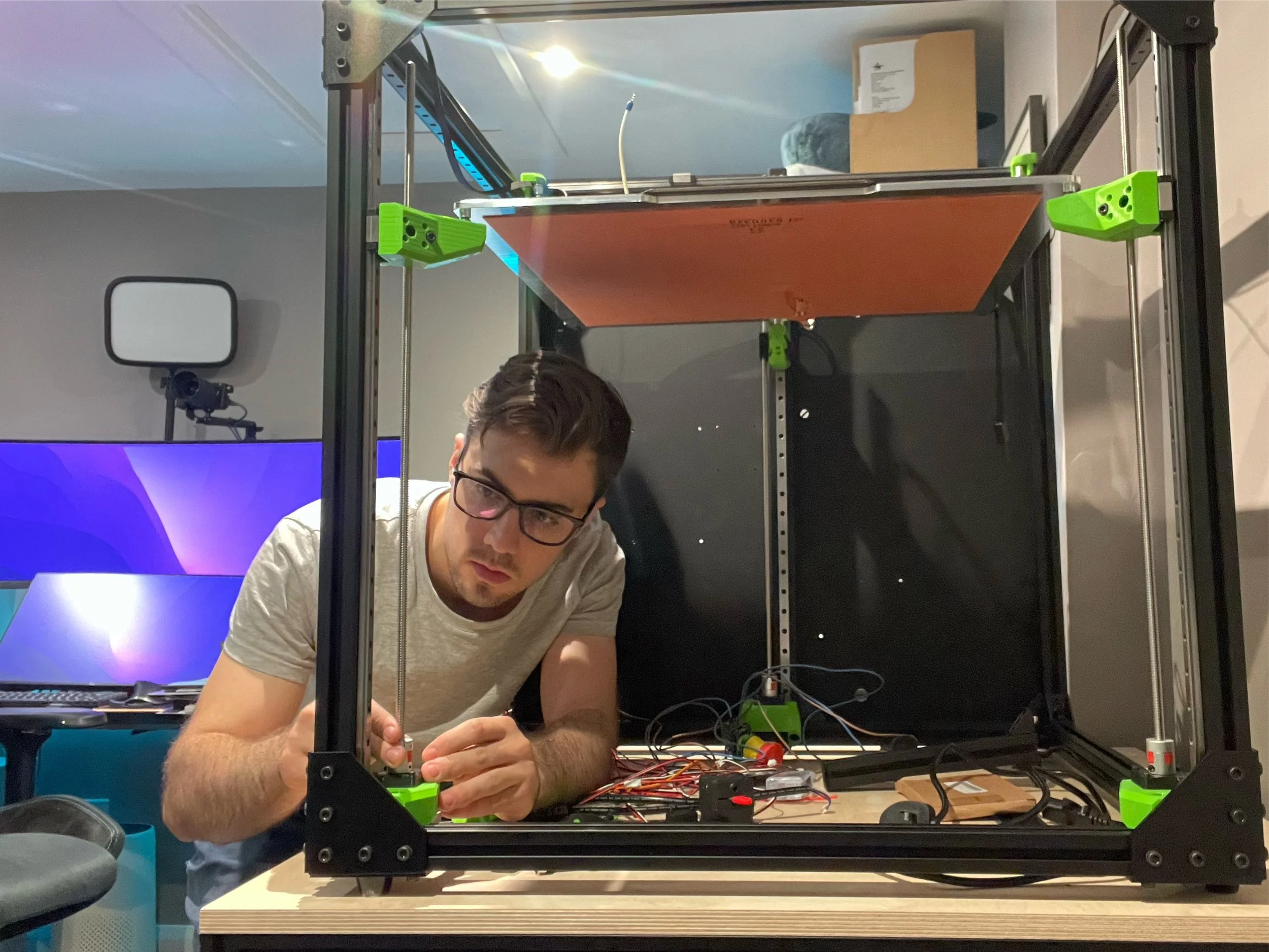 Jon building a custom 3D printer